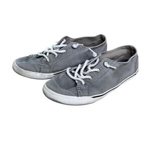 Sperry Top Sider Women's sz 8 Gray Canvas Lounge Away Sneaker Boat Shoe